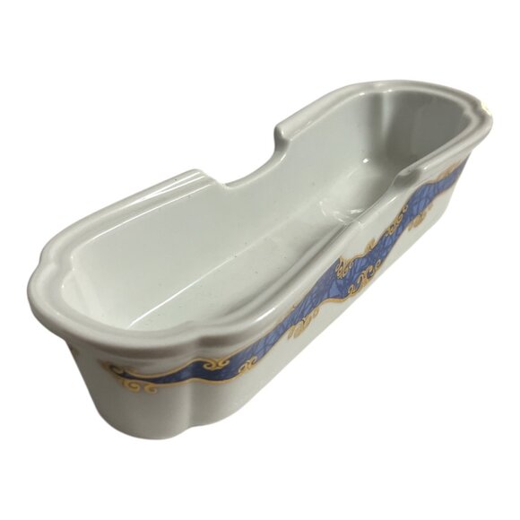 Vintage My Life Azabu Tatsumi Japanese Porcelain Chopstick / Utensil Rest Blue G - Picture 4 of 6